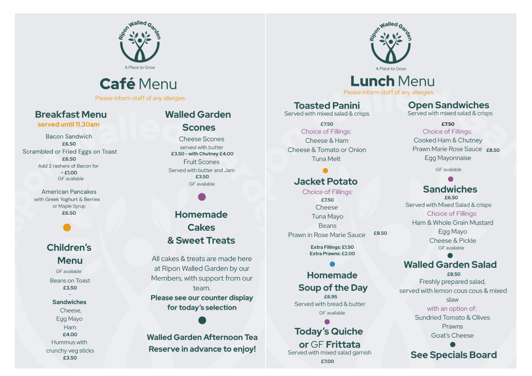 Menus