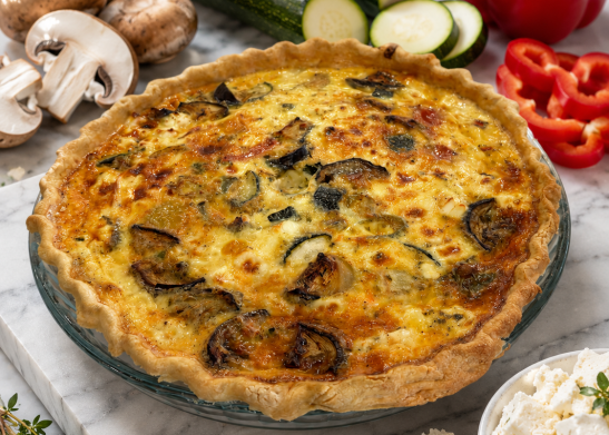 Roast Veg and Feta Quiche